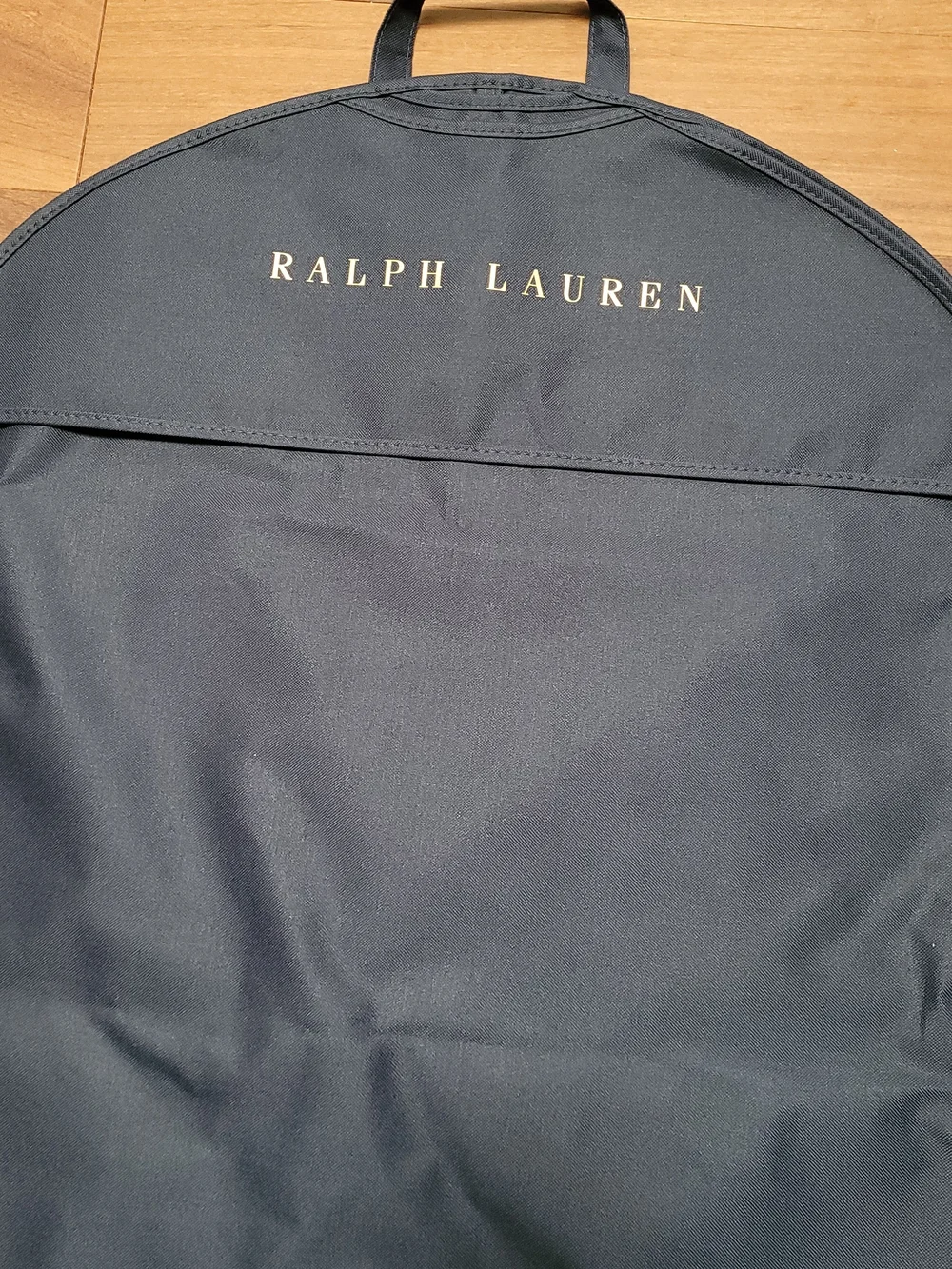 Ralph Lauren Garment Bag Empty Travel Storage Canvas Blue Gold Spell Out Logo